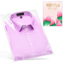 100 Pcs Clear Self Sealing Cellophane Bags 9x12 100 Inches,