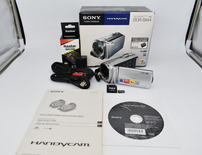 Sony Handycam DCR-SX44 Digital Video Camera Camcorder 60x Zoom Bundle - Tested