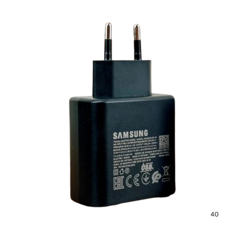 ORIGINAL SAMSUNG 45W USB-C ULTRA FAST CHARGE CHARGER WITH CABLE EP-TA845 Free Sh - Immagine 2 di 4