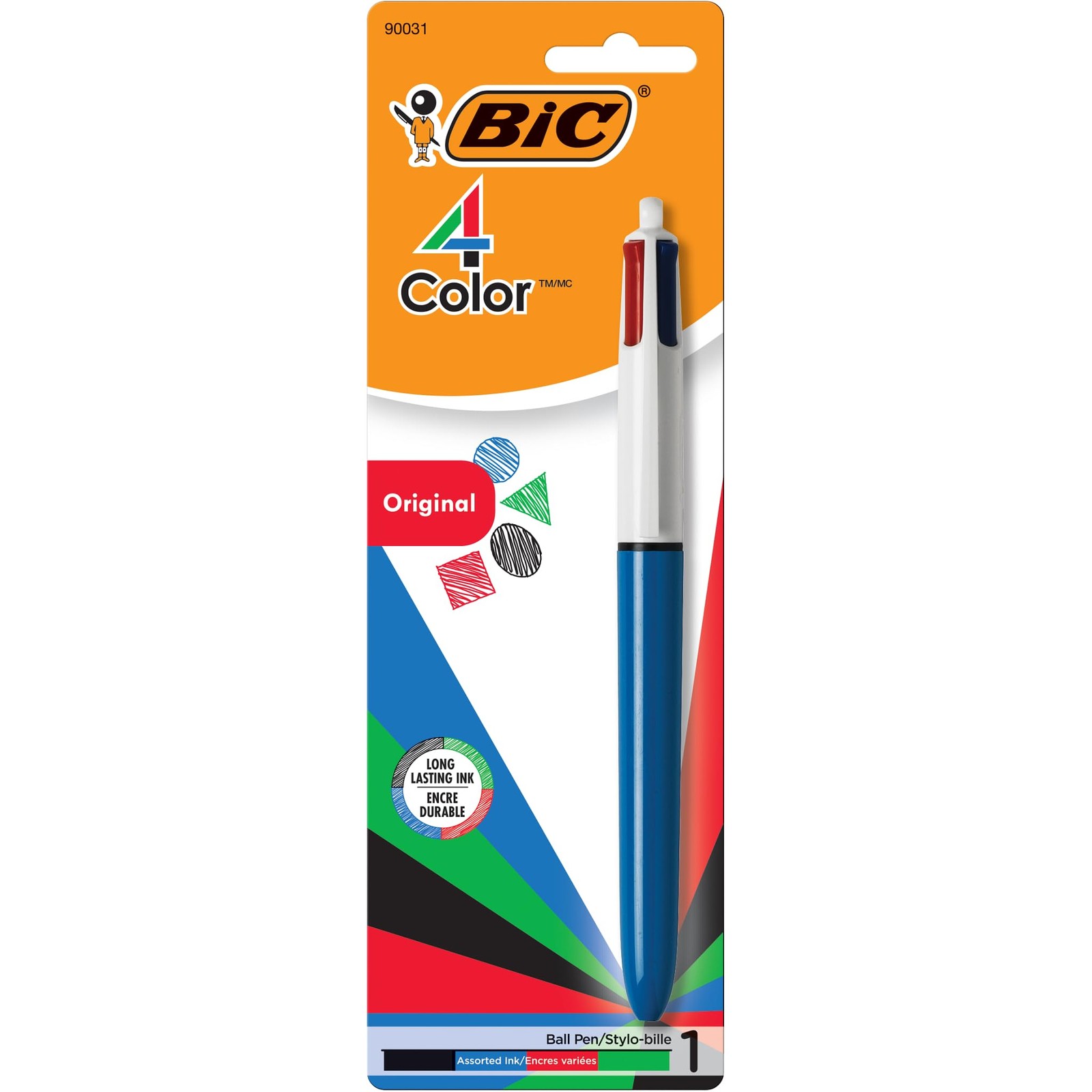 BIC 4-Color Retractable Ballpoint Pen with 1.0 mm 1 Count (P