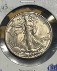 1942 Liberty Walking Silver Half Dollar, AU+. BU Slider