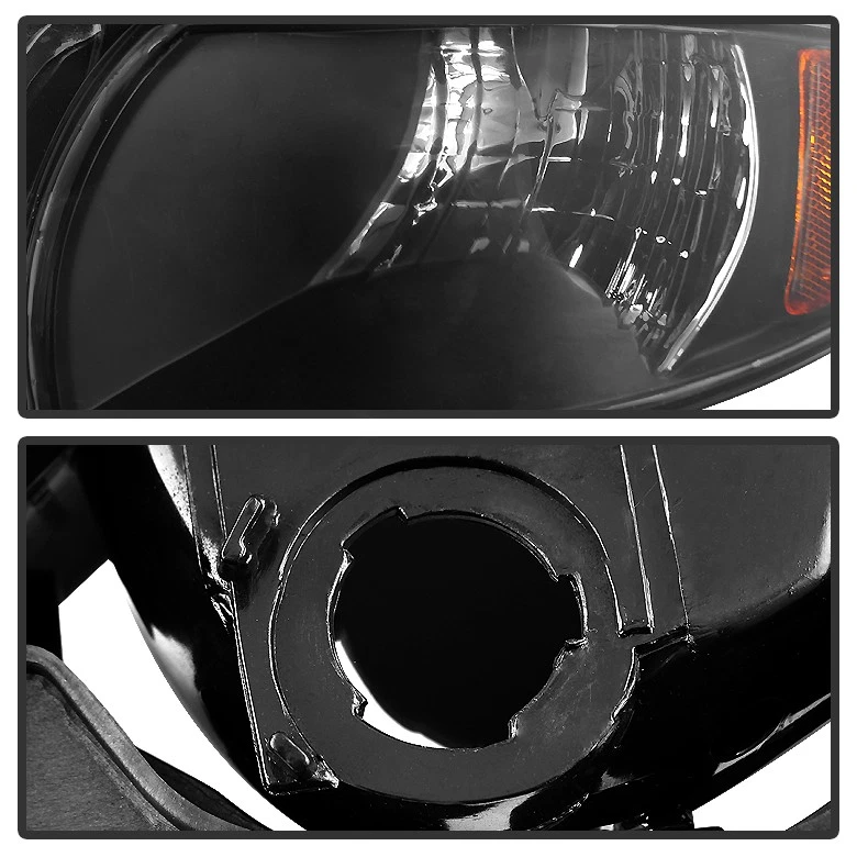L+R Blk Smoke 1997-2003 Pontiac Grand Prix Headlights w/Corner Signal Lamps Pair - Image 4 of 4