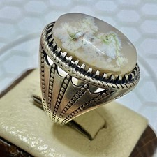 925 sterling silver mens ring yemeni sultani natural agate aqeeq               