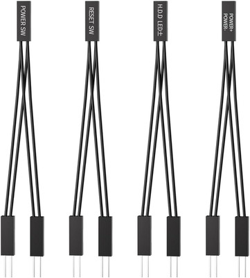 PC Power Switch Splitter Adapter, 2 Pin 1 Female to 2 Male for Motherboard