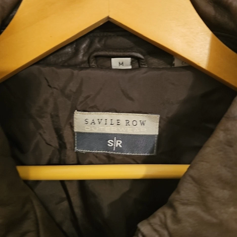 Savile Row SR Outwear Bomber Genuine Leather Jacket Men's Size Medium - Image 4 of 4