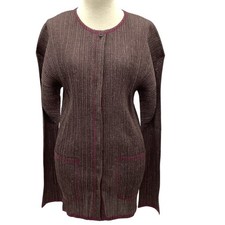 ISSEY MIYAKE PLEATS PLEASE Jacket SIZE 3 PP12-JD265 Purple B Rank F/S from Japan