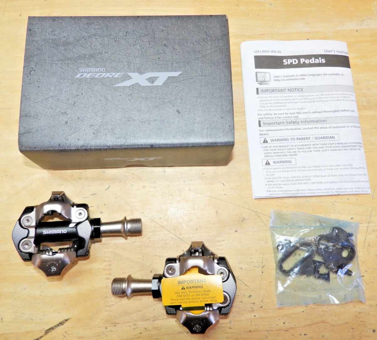 NEW SHIMANO DEORE XT CLIPLESS PEDALS CLEATS PD-M8100 SPD SM-SH51 MTB MOUNTAIN