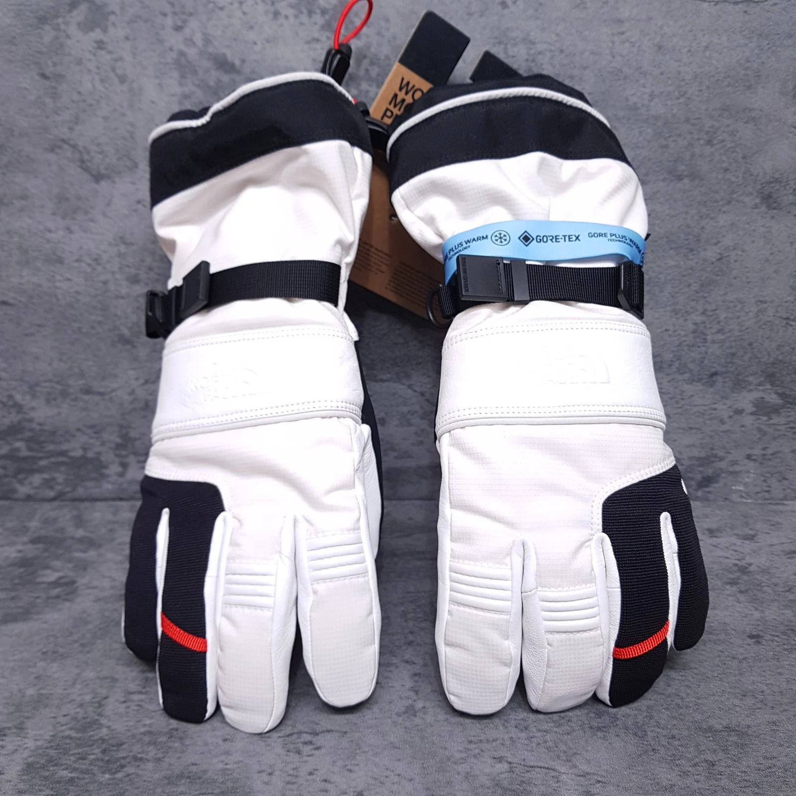 THE NORTH FACE Montana Pro GTX Gore-Tex Ski Gloves Womens MEDIUM White Black