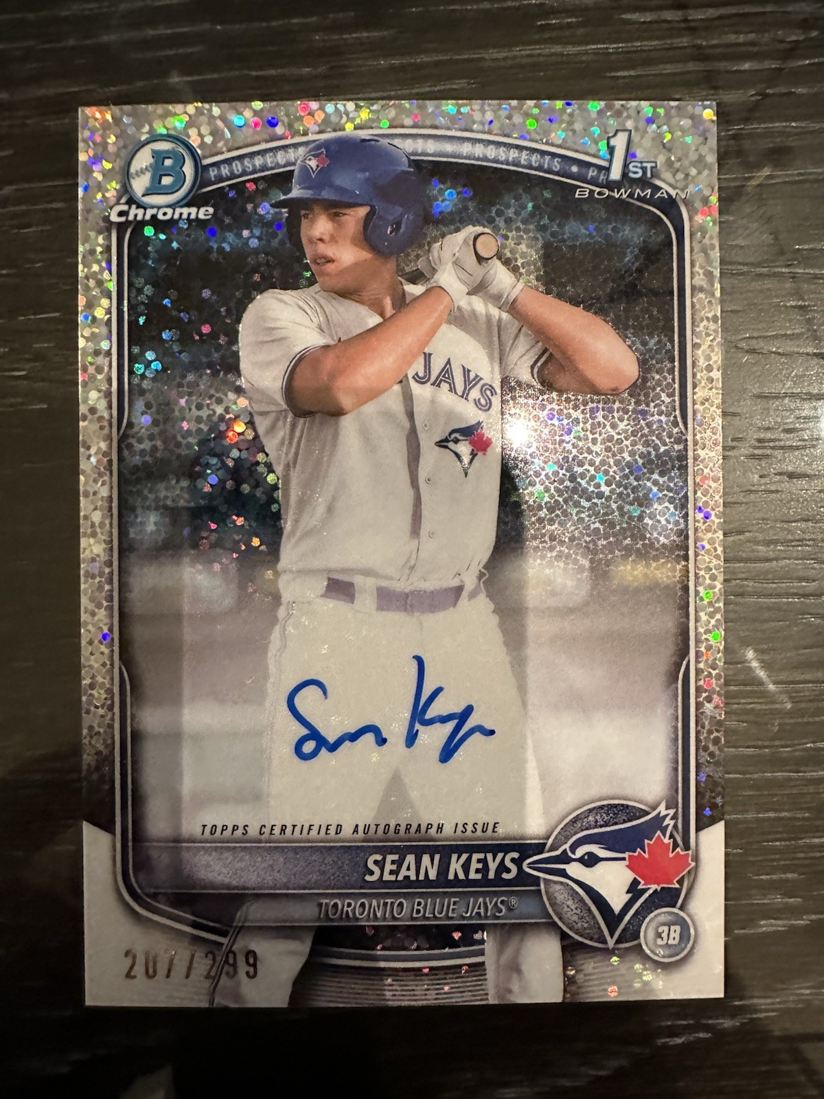 2025 Bowman Chrome Sean Keys 1st Auto Speckle /299 Toronto Blue Jays #CPA-SK