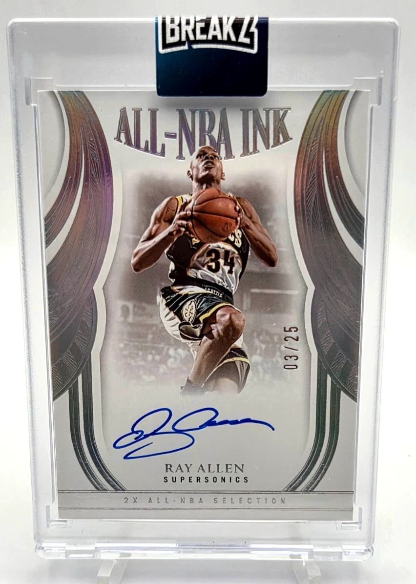 Ray Allen Seattle Supersonics Basketball Serial Numbered Sports