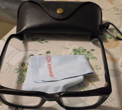 BETSION Black Plastic Square Full Rim Eyeglasses Unisex Modern Style