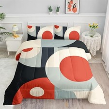 Modern Abstract Comforter Set Minimalist Circle Twin 68x86inches Geometric