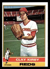 1976 Topps Clay Kirby #579 Cincinnati Reds HIGHER GRADE MISCUT ERROR