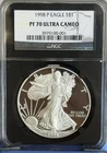 1998 P American Silver Eagle, NGC PF 70 Ultra Cameo
