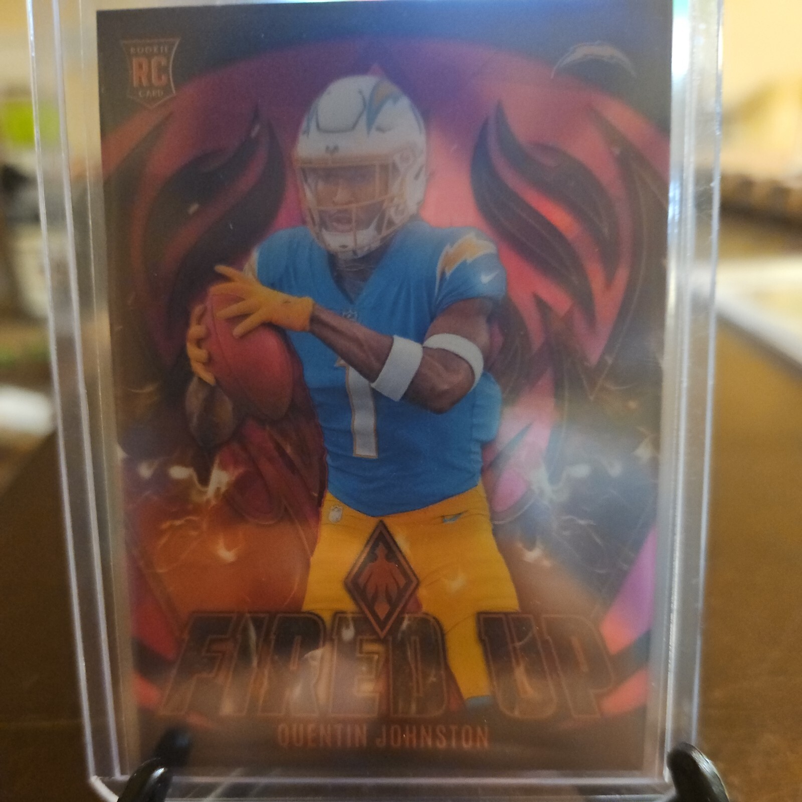 2023 Panini Phoenix - Fired Up Pink #FU-14 Quentin Johnston /175 (RC)