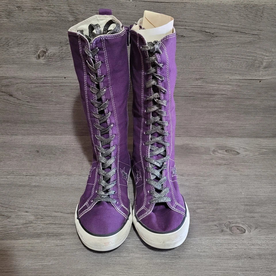 Zapatos Converse One Star Calf High Juvenil Talla 4y Púrpura Gs Foto 3 de 4