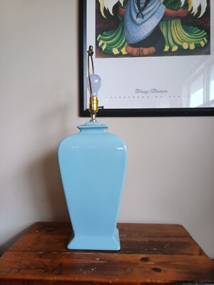 Robin's Egg Blue Table Lamp vintage unique