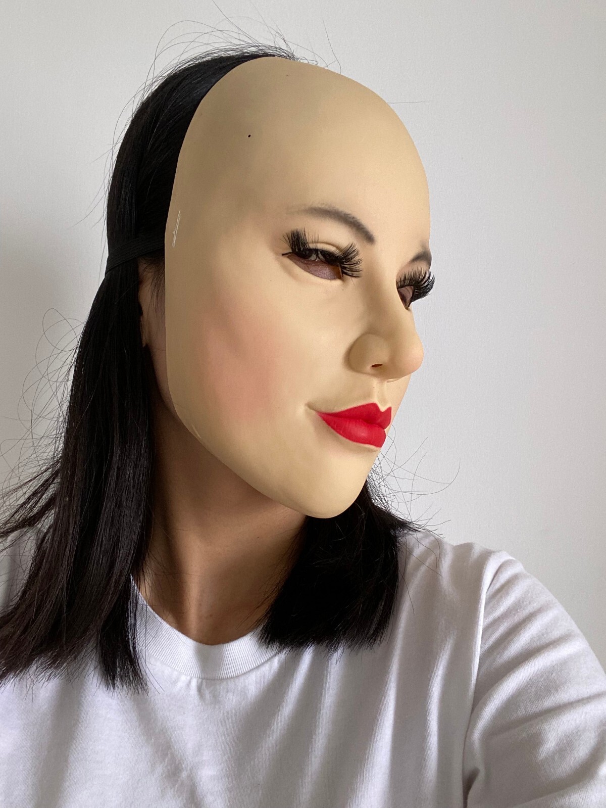 Beauty Mask latex Female Mask Halloween Costumes performance Half Face