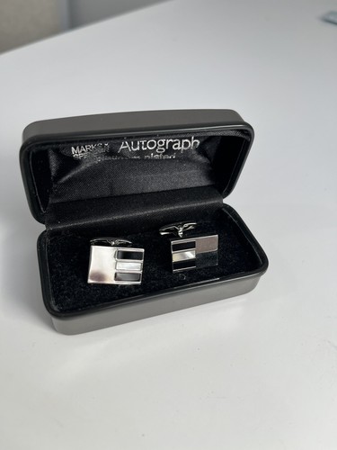 Marks And Spencer Autograph Cufflinks Platinum Plated - Picture 3 of 4
