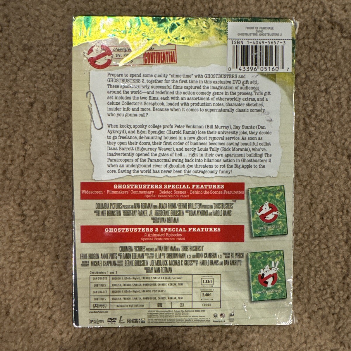 Ghostbusters 1 and 2 Double Feature Gift Set w/book (DVD) box set
