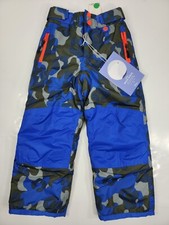 NEW Mini Boden Boys Size 4-5y Blue Gray Camo Winter Snow Pants Waterproof NWT