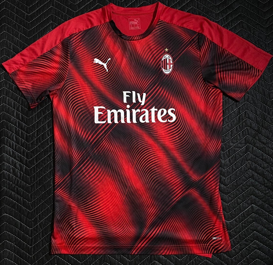 Puma Men's 2019/20 AC Milan Pre Match Football Shirt Soccer Jersey