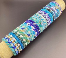 6 PCs Nepal Beaded Bracelets Blue Theme Wholesale Seed Beads Friendship Bracelet