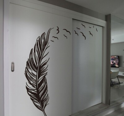 Große Feder Wandbild Vinyl Wandaufkleber Zum Selbermachen Wohndeko Wandtattoo HOCHWERTIG