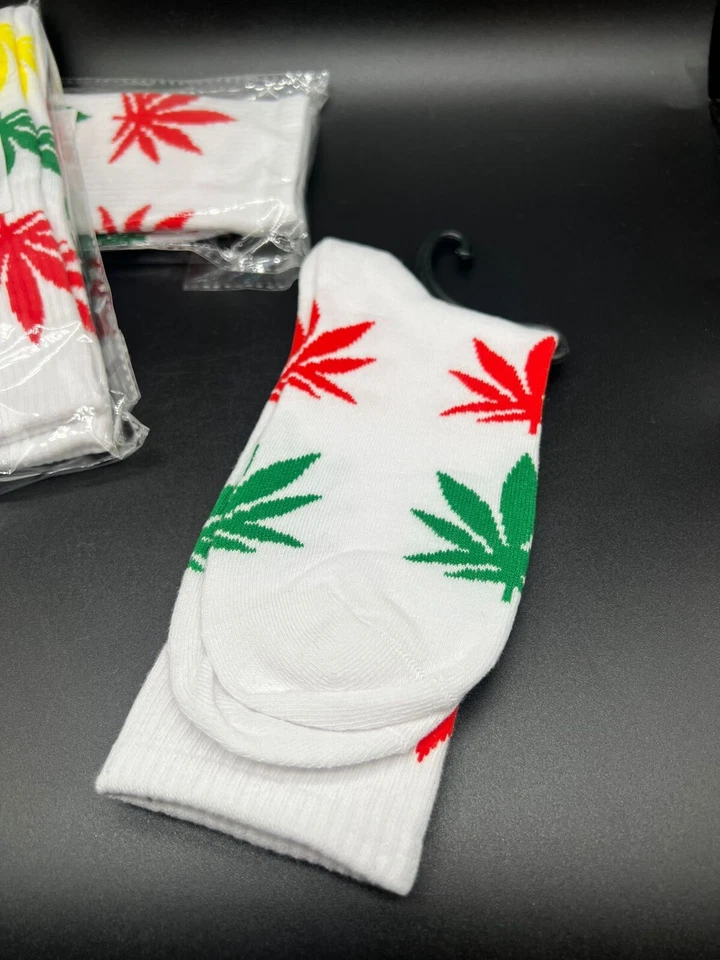 3 пары мужских спортивных длинных носков из хлопка с листьями марихуаны - Изображение 4 из 4