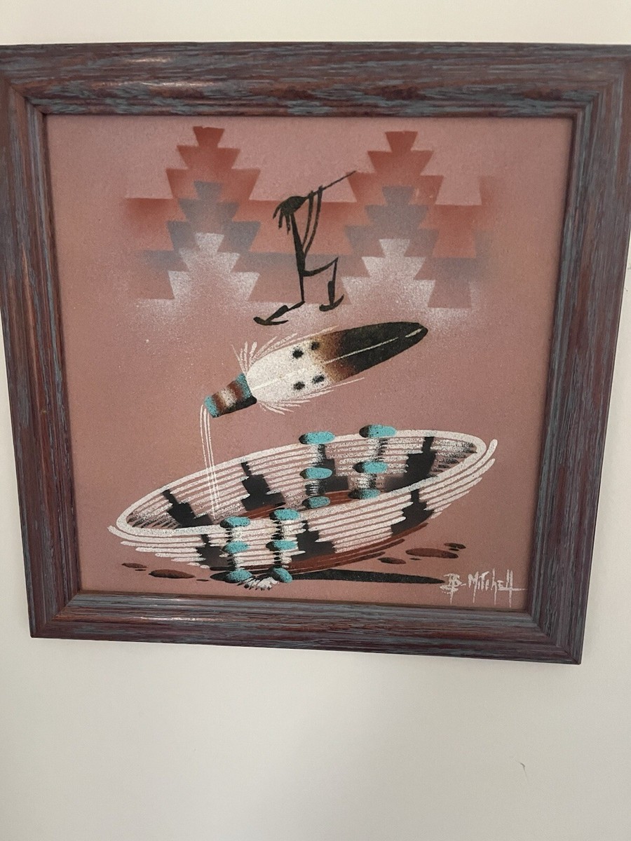 Vintage Native American Navajo Sand Painting Art Original