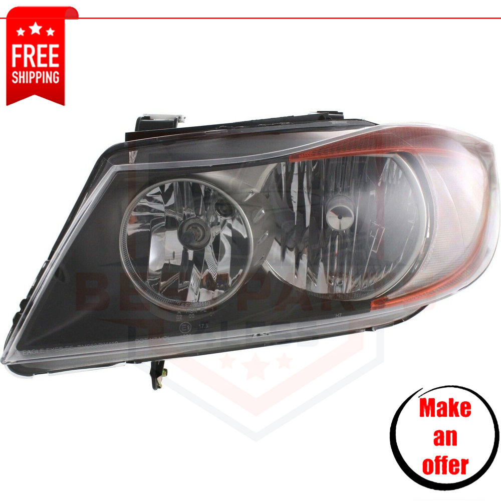 Headlight halogen left side for 07-08 BMW 328i/328xi Base Sedan E90 | eBay