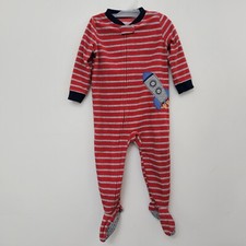 CARTERS Boy's Space Theme Pajamas Flame Resistant Full Zip One Piece Size 2T
