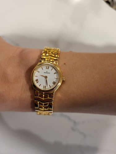 movado damenuhr gold