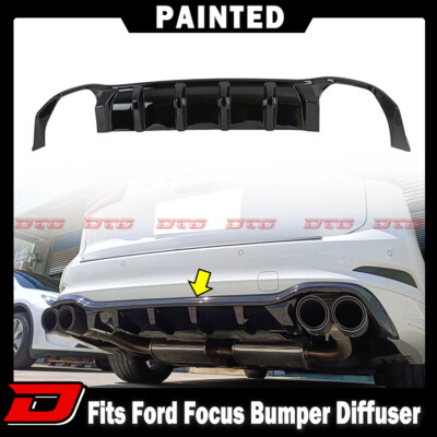 22 Fits Ford Focus MK4 Mk C519 ST Line Rear Bumper Diffuser Spoiler Paint Black