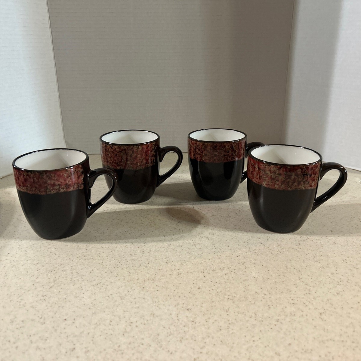 CUISINART STONEWARE 10 OZ. BROWN COFFEE MUGS SET OF 4 | eBay