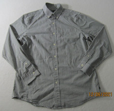 Chaps Shirt Mens Medium Black White Button Up Pocket Office Dress Casual Men