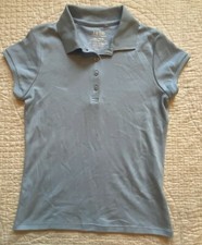 NWT Izod Light Blue Polo School Uniform Shirt Girls L 10/12