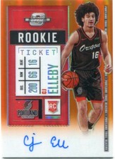 2020-21 PANINI CONTENDERS OPTIC CJ ELLEBY ROOKIE TICKET AUTO Orange 13/25 RC SP
