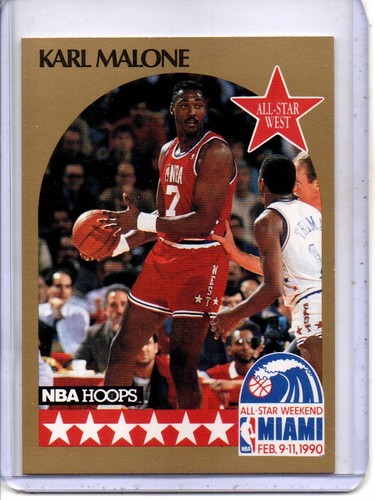 1990-1991 NBA HOOPS #21 KARL MALONE UTAH JAZZ (ALL-STAR & HALL OF FAMER) - 第 1/2 張圖片