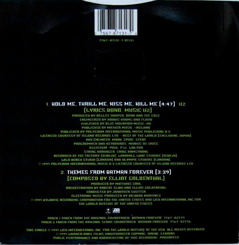 U2 - Hold Me, Thrill Me, Kiss Me, Kill Me (Original Music From The Motion Pictur - Picture 2 of 5