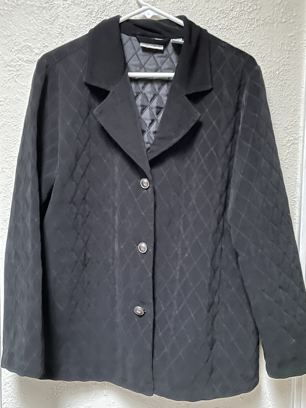 Chico's Black Quilted Button Down Jacket Blazer C… - image 3