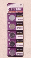 5 New CR2016 Lithium Battery 3V Cell Coin Button Batteries