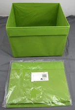 2 Household Essentials Basic Open Storage Bin w/ Pocket Handle - Moss Green #686