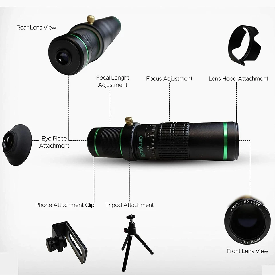 Ampufi Monocular Telescope - High Power 22X Zoom With Smartphone Holder  - Image 3 of 4