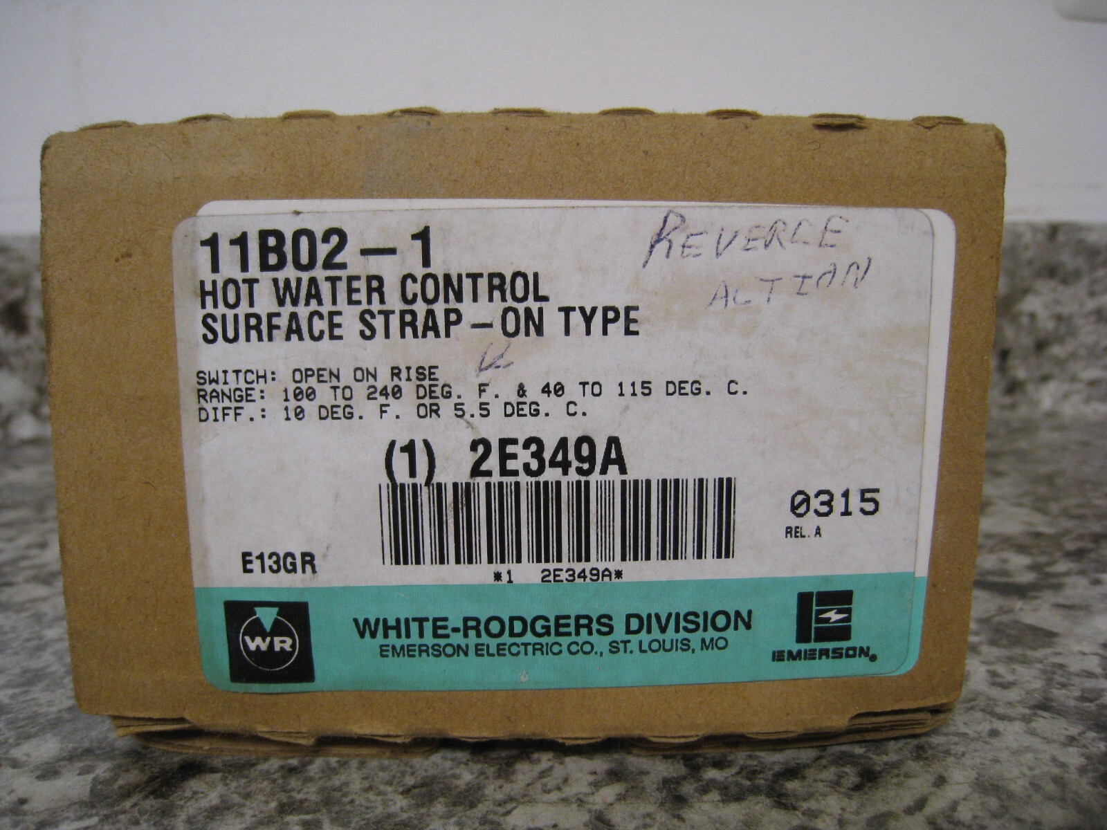 Water Rodgers New White-Rodgers 11B02-1 100-240F Strap-On Boiler Hot Water ...