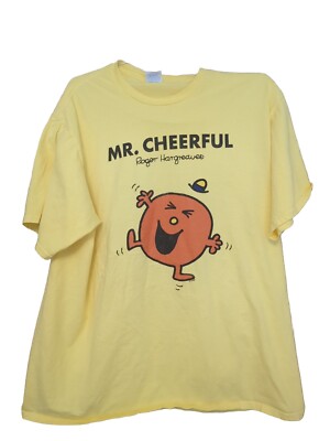 Mr. Cheerful Roger Hargreaves Vintage Port & Company Vintage Yellow XL Shirt