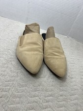 Jenni Kayne Women s 36 US 6 Suede Leather Slip On Flat Mules Pointed Toe Beige