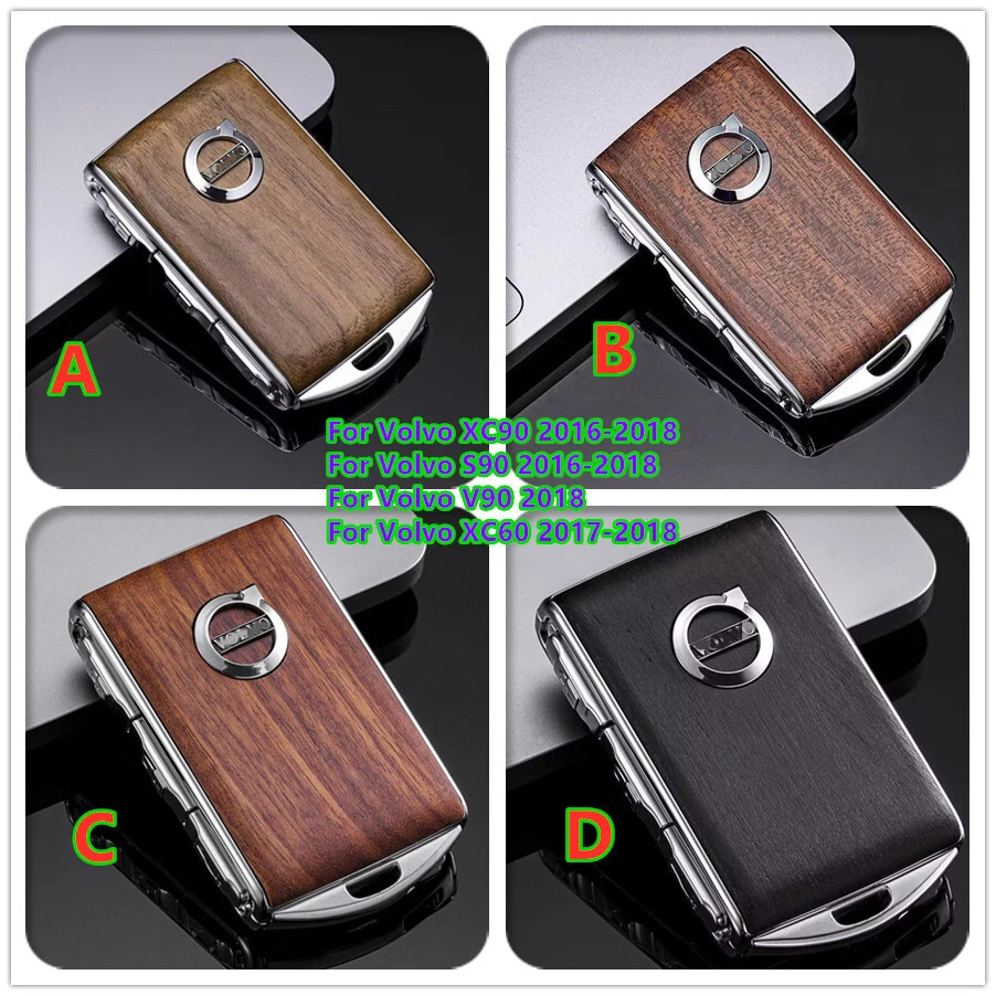 For Volvo S60 S90 XC40 XC60 XC90 Key Wooden Remote Control Case Fob Shell Cover - Imagem 2 de 2