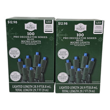 Holiday Time LED 100 Pro Decorator Blue Mini String Lights Indoor/Outdoor NEW