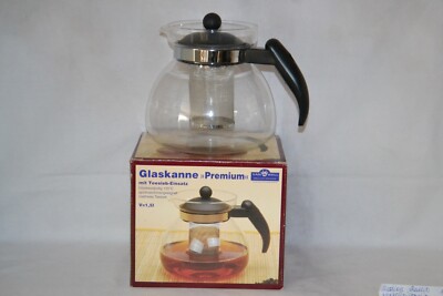 Glaskanne/Teekanne mit Teesieb-Premium Van Well-Design-Neu-OVP